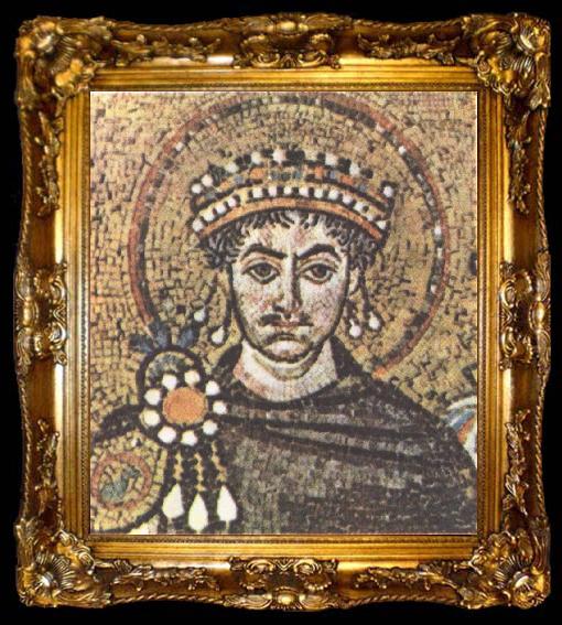 framed  unknow artist kejsar justinianus, ta009-2
